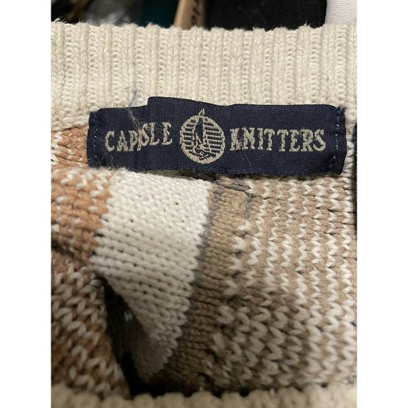 Cape Isle Pullover Sweater Mens Geometric Multicolor Long Sleeve Crew Neck XL - Picture 2 of 5